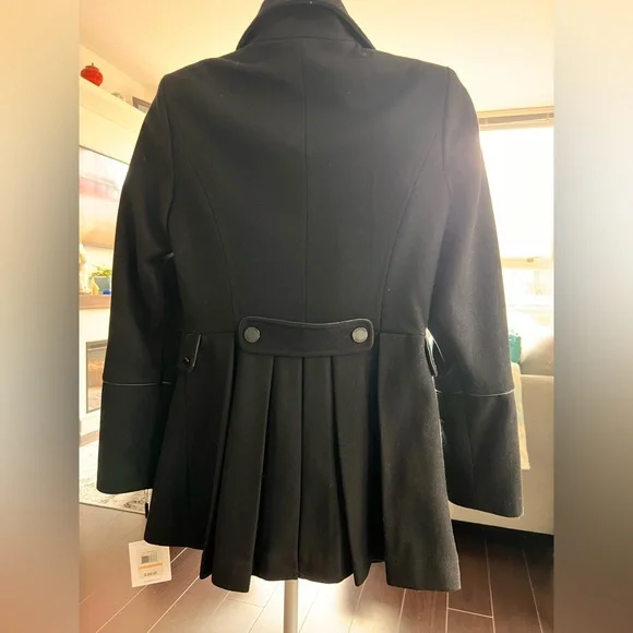 Calvin Klein Black Double-Breasted Trench Coat - Picture 3 of 9